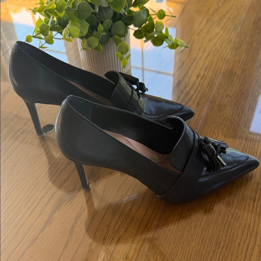 Banana Republic Black Pointed-Toe Tassel Stiletto Pumps